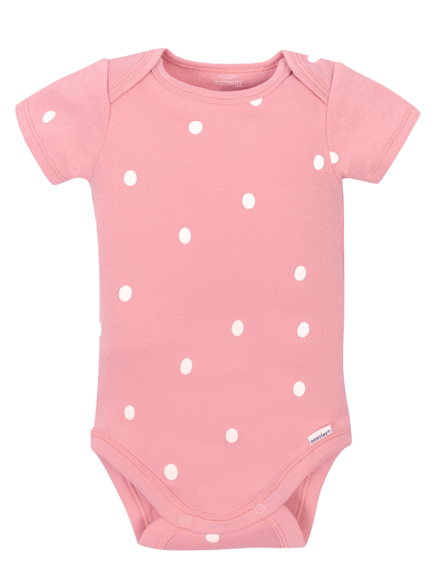 Modern Moments by Gerber Baby Girl Short Sleeve Onesies Bodysuits, 4-Pack, (Newborn-24 Months)