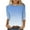 Light Blue, variant on HongQid 3/4 Length Sleeve Womens Tops Round Neck Trendy Casual Blouses Loose Fit Colorful T-Shirt Shirts