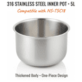 thumbnail image 4 of 5L 316 Stainless Steel Inner Pot Compatible with Zojirushi NS-TSC18 Rice Cooker, Replacement Bowl Fits B363/B367, Thickened One-Piece Design for Even Heating & Longer Warmth, 4 of 9