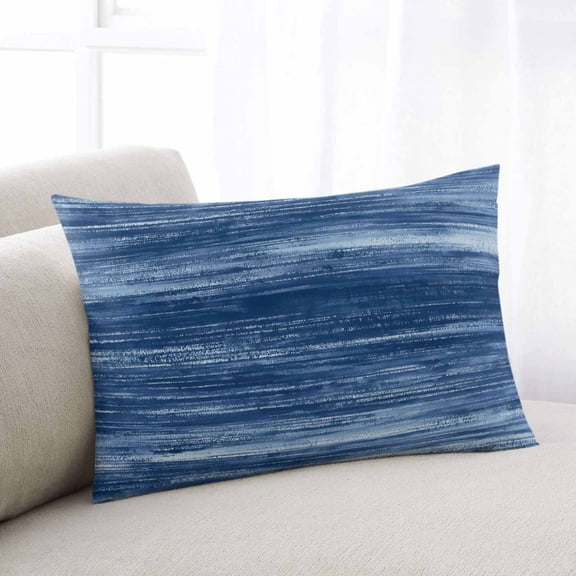 Navy Blue Throw Pillow Covers, Vintage Modern Abstract Art Ombre Soft Breathable Pillow Cases with Invisible Zipper for Sleeping, King Size Pillowcases for Couch Bed Sofa Chair 20x36 Inches