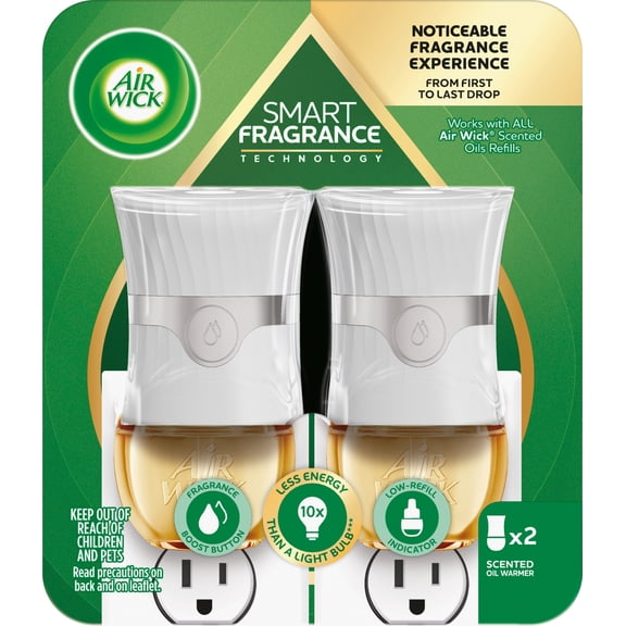 Air Wick Advanced Plug-in Scented Oil Warmer, Aroma Diffuser Device, White, 2 Count