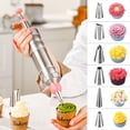 thumbnail image 3 of Kit de Decoración de Postres para Tartas con 10 Boquillas de Acero Inoxidable de Alimenticio y 50 Mangas Pasteleras Desechables, Color Rosa., 3 of 5