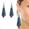 thumbnail image 3 of Mightlink 1 Pair Women Hook Earrings Shiny Sequin Anti-allergy Tassel Lightweight Ear Decoration Jewelry Prom Cocktail Party Hanging Earrings Dangle Earrings, 3 of 7