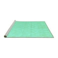 thumbnail image 2 of Ahgly Company Machine Washable Indoor Round Solid Turquoise Blue Modern Area Rugs, 5' Round, 2 of 4