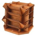 thumbnail image 4 of Organizador de almacenamiento de pintura marrón multiusos, giratorio de 360 ​​grados, soporte para rotuladores y pinceles, estante de almacenamiento, 4 of 9