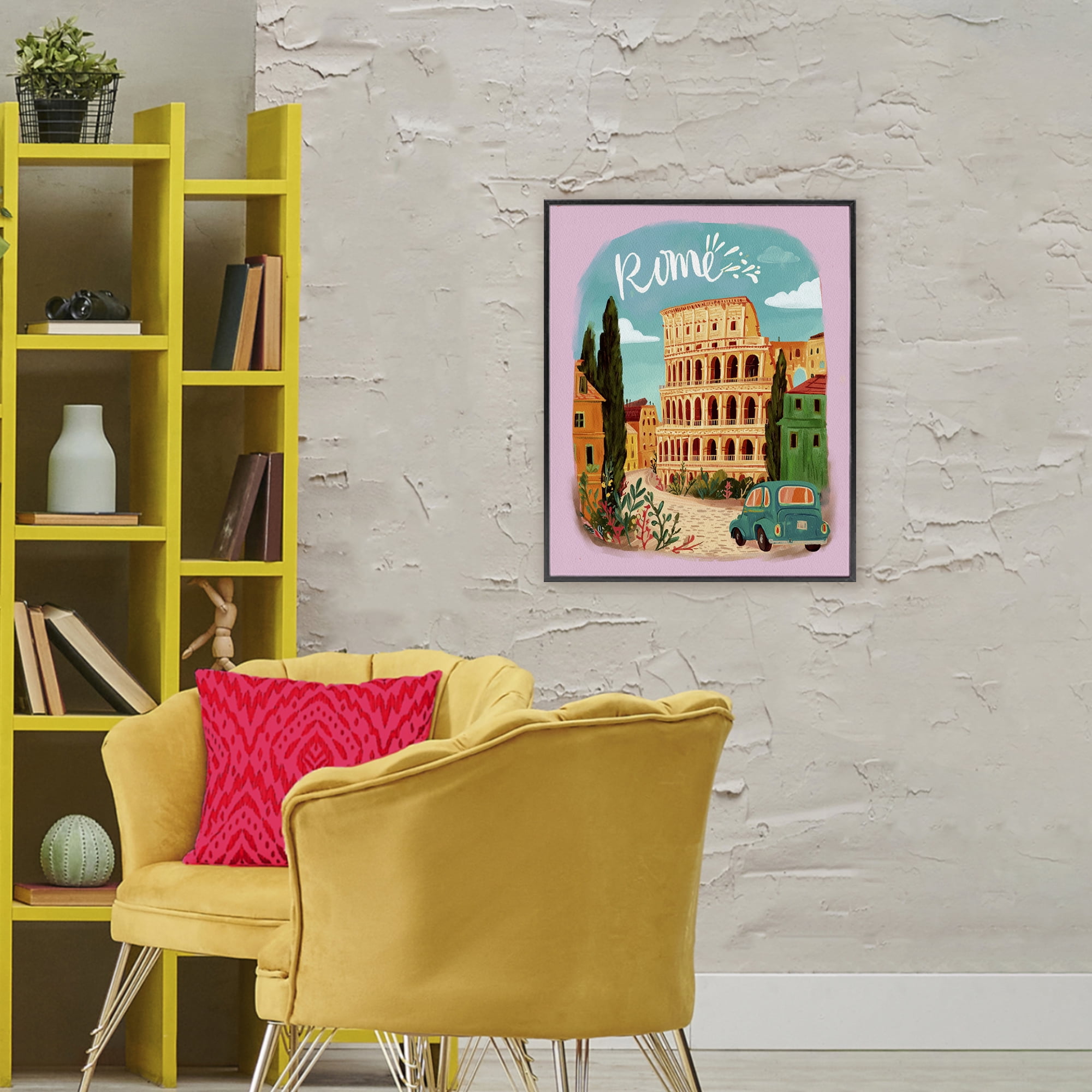 Rome Travel Spot Architecture Black Framed Giclee Art, design by Yen