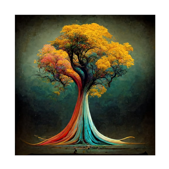 Canvas Wall Art - Ray Heere 'Tree Of Life 13' Wall Art for Living Room, Bedroom, or Office Décor by Trademark Fine Art - 14 x 14 Inches