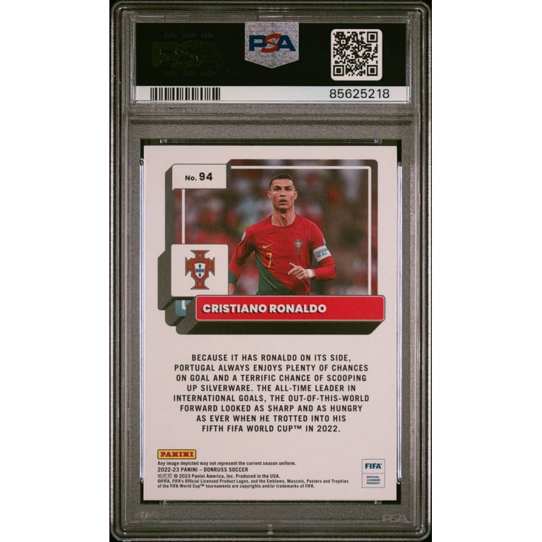 Graded 2022 Donruss FIFA Cristiano Ronaldo #94 Silver Soccer Card PSA 10 Gem Mint Graded 2022 Donruss FIFA Cristiano Ronaldo #94 Silver Soccer Card PSA 10 Gem Mint