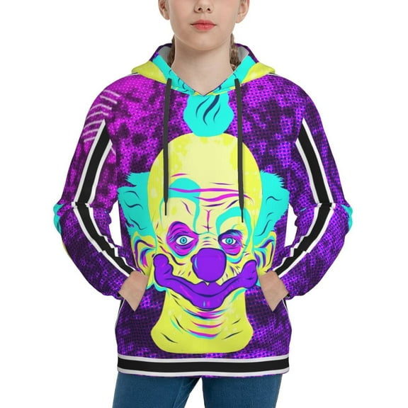 Killer Klowns From Outer Space Clown Hoodie, Casual Unisex Youth Hoodie, Fashion Novelty Long Sleeve Pullover Sweatshirt Hooded For Kid, Teens And Adults