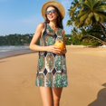 thumbnail image 3 of Daiia Cactus Garden Print Women's Dresses 2025 Trendy Short sleeve Dresses Casual Baggy Flowy Maxi Sun Dresses, 3 of 7