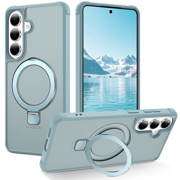 Back Case for Samsung Galaxy S26 Plus, 360 Degree Rotating Ring Bracket, Support Magnetic Car Mount, Drop Protective Back Case, Anti-Scratch, TPU PC Hybrid Phone Cover for S26 Plus, Blue