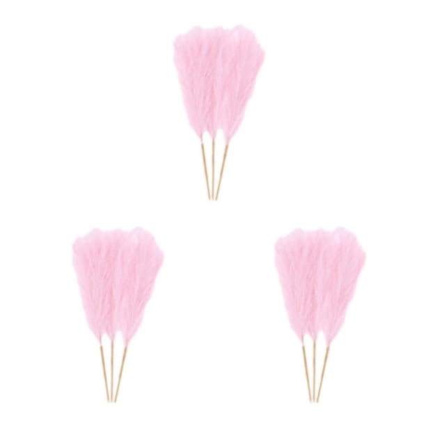 Pampas Reed Artificial Advancent 3 unids/set Decoración Bohemia Larga Duración Rosa Claro