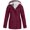 Red, variant on Hwmodou Rain Jacket Women Casual Solid Color Plush Jacket Outdoor Drawstring Buttons Plus Size Hooded Windproof Pockets Coat Simple Comfy Fit