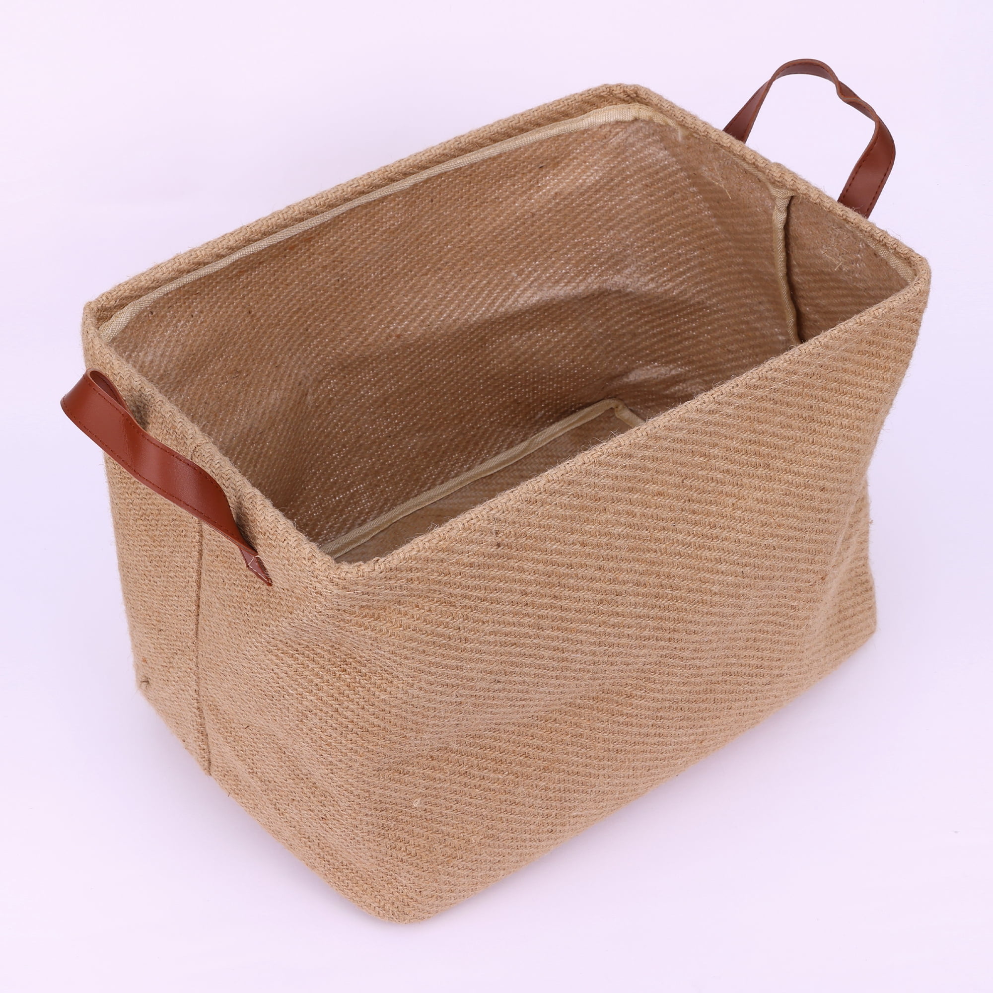 Unique Bargains Fabric Storage Cube Storage Bin Storage Basket Khaki Plain Weave