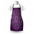 thumbnail image 3 of Purple Mandala Apron, Lacework Curlicue Design with Abstract Curves and Waves Print, Unisex Kitchen Bib with Adjustable Neck for Cooking Gardening, Adult Size, Purple and Pale Mauve, by Ambesonne, 3 of 4