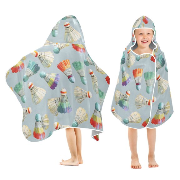 joogoo Badmintons Kids Hooded Beach Towel Baby Bath Towel 23.5"x50"