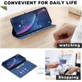 thumbnail image 3 of Premium RFID Blocking Wallet Case for Motorola Moto G35 5G with 3 Card Slots & Stand Blue, 3 of 5