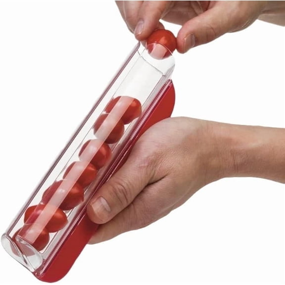 Wzw Multi-Purpose Salad Grape Slicer - Tomato, Cherry, Fruit Slicer Tool for Quick and Easy Slicing (Red)