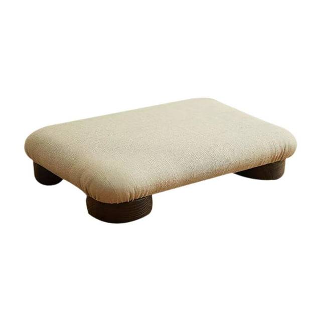 Taburete con escalón, taburete acolchado para pies, taburete pequeño con patas de madera, otomana pequeña para oficina, entrada, sala de estar, hogar 40cmx27cmx8cm