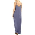 thumbnail image 3 of Women Boho Spaghetti Strap Sleeveless Casual Baggy Long Maxi Dresses Loose V-neck Evening Party Holiday Beach Sundress, 3 of 3