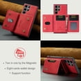 thumbnail image 5 of 2 in 1 Wallet Case for Samsung Galaxy S25 Ultra for Women Men, Detachable Cards Holder Magnetic Back Cover Stand Feature Shockproof Premium PU Leather Phone Cover for Samsung Galaxy S25 Ultra, Red, 5 of 12