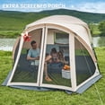 thumbnail image 5 of 10 Person Family Cabin Tent with Screen Porch Camping Tent for Outdoor Camping Backyard Beige, 5 of 9
