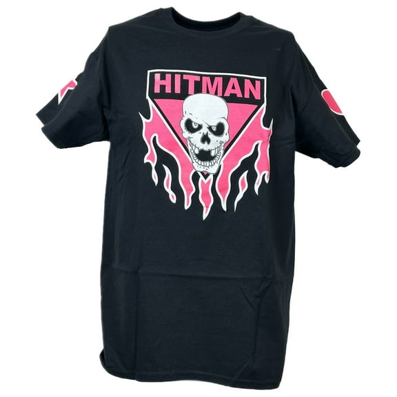 Bret Hart Ring Series Black Pink Skull Mens T-shirt S
