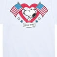 thumbnail image 3 of Peanuts - Snoopy Since 1776 Flag Heart - Toddler & Youth Short Sleeve Graphic T-Shirt, 3 of 6