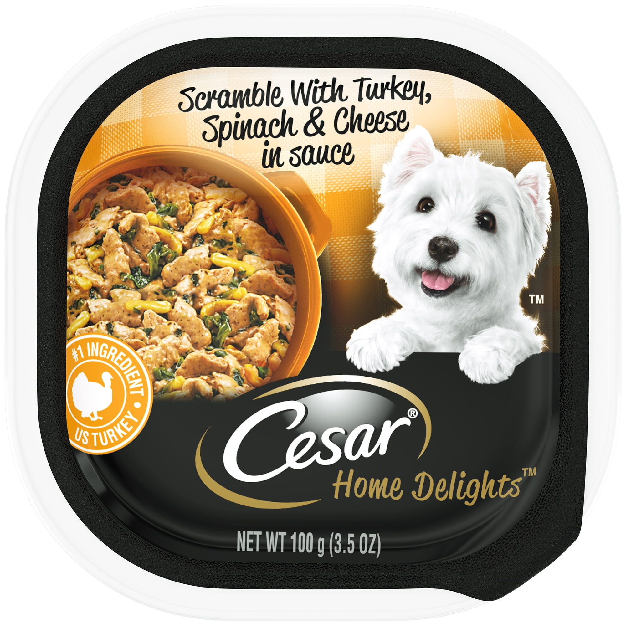 (24 Pack) CESAR HOME DELIGHTS Soft Wet Dog Food Scramble with Turkey