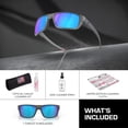 thumbnail image 3 of Oakley OO9367 Drop Point Rectangle Shaped Polarized Sunglasses for Men - Includes Official Eyewear Kit - Matte Dark Grey Frame with Prizm Sapphr Irid Lens, 3 of 6