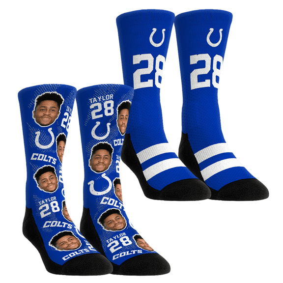 Unisex Rock Em Socks Jonathan Taylor Indianapolis Colts Player Football Guy Two-Pack Crew Sock Set