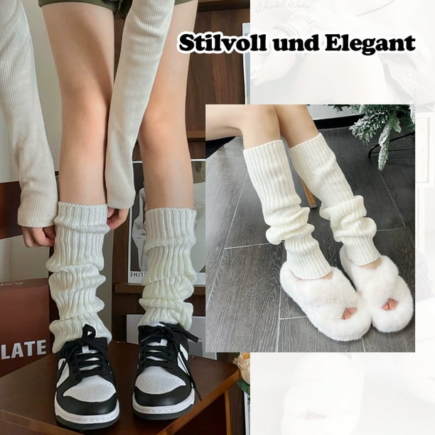 Sonducket Los calcetines cálidos de invierno para mujer se mantienen cómodos en climas fríos calcetines largos para mujer cubierta de pie Medias Blanco