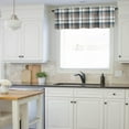 thumbnail image 3 of Kitchen Curtain Valance and Tiers Set Check Plaid Rod Pocket Kitchen Tier Curtain Valance Set 3 Piece Farmhouse Brown Blue Buffalo Plaid Window Curtain Valance Tier Set for Bedroom Bathroom 54x36 Inch, 3 of 6
