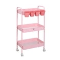 thumbnail image 1 of Carrito Organizador De Acero Multifunción Con Ruedas Rosa, 1 of 3