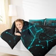 thumbnail image 5 of Feelyou 3D Gamepad Player Bedding Comforter Set for Boys, Glitter Blue Spider Web Twin Comforter Sets, Modern Gaming Reversible Bedding Set, Ultra Soft Bedroom Decor, 2pcs, 5 of 9