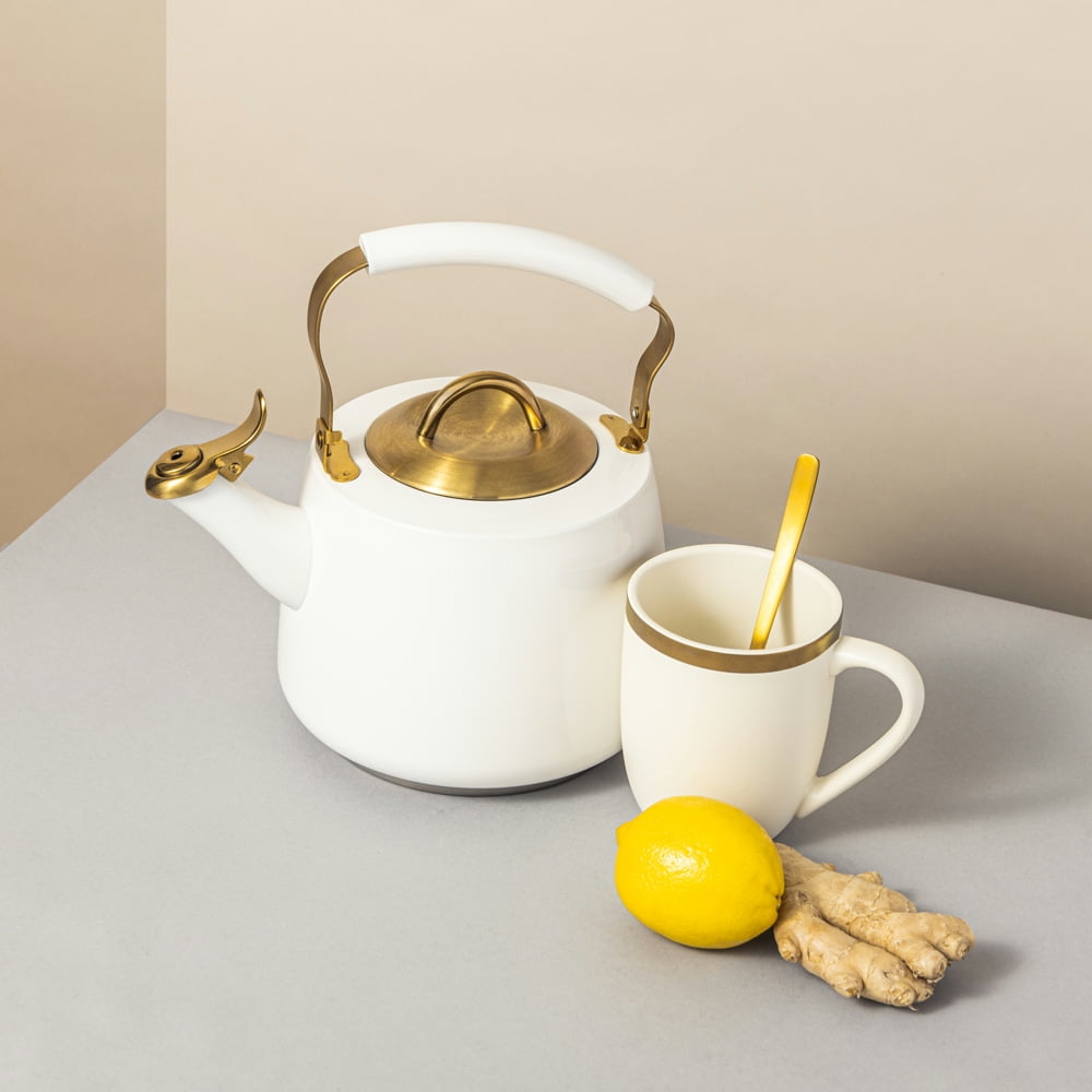 Thyme Table 1 9QT Stainless Steel Whistling Stovetop Tea Kettle Green