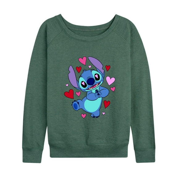 Lilo & Stitch - Heart Eyes Stitch - Women's Lightweight French Terry Long Sleeve Shirt