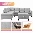 thumbnail image 2 of Mjkone L Shaped Sectional Sofa with Left Hand Facing Chaise,Free Combination Ottoman, Modular Sectional Sofa with Rivet Trim,Upholstered Sofa Couches for Living Room,Light Grey, 2 of 5