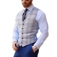 thumbnail image 1 of Chaleco a cuadros, chaleco de traje informal para hombre, chaleco de traje para hombre, chaleco para hombre, innovación moderna, 1 of 4