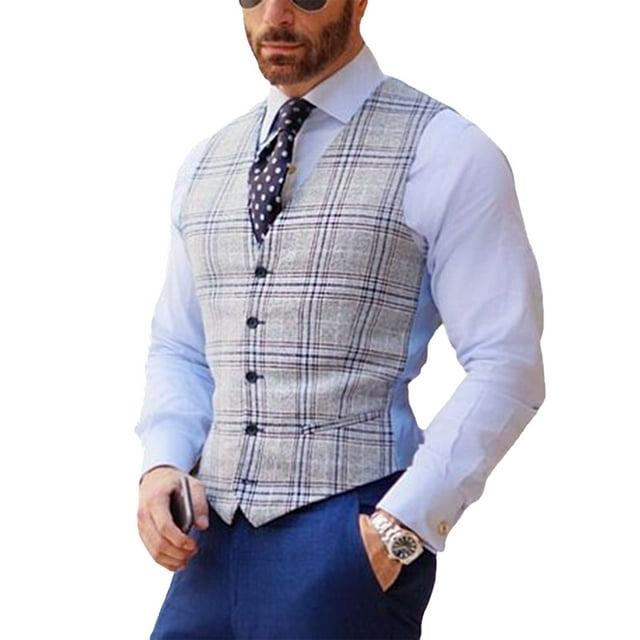 Chaleco a cuadros, chaleco de traje informal para hombre, chaleco de traje para hombre, chaleco para hombre, innovación moderna