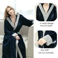 thumbnail image 4 of Long Peignoir à Capuche pour Femmes en Flanelle Douce, Robe de Spa en Peluche, Robe de Nuit Chaude pour l'Hiver, 4 of 6