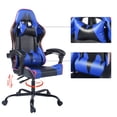 thumbnail image 4 of CRO Decor PVC Gaming Chair USA Comics Style Leather with Lumbar Support in Blue, 4 of 10