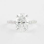 PASO JEWELS 2.00Ct Oval Cut Lab Creatd Diamond Solitaire Wedding Gift Ring Solid 14k White Gold