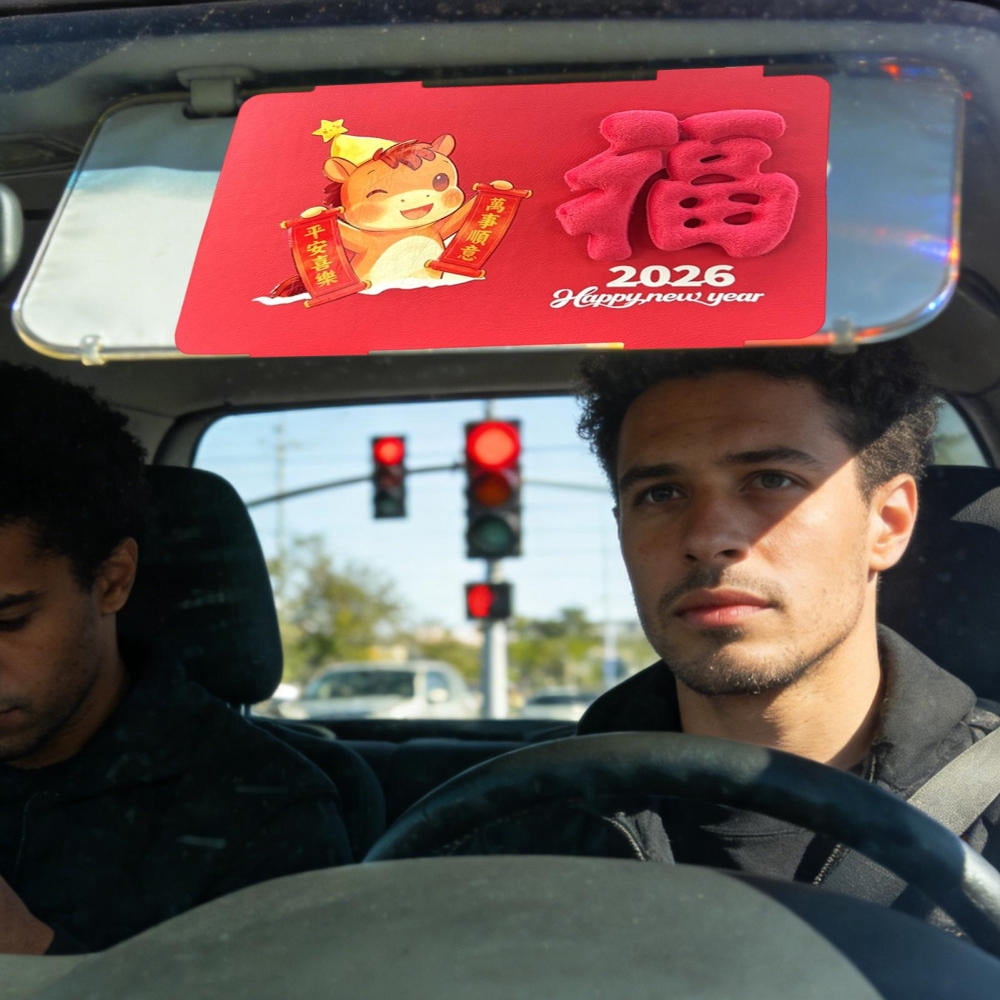 Ksruee Spring Festival Couplets Automotive Horse Stickers Chinese New Year Decorations for Vehicle Suv Truck Door Interior Exterior Women Men Holiday