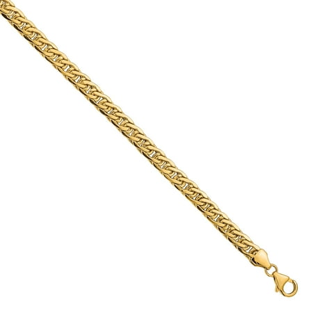 Primal Gold 14 Karat Yellow Gold Polished Fancy Curb Link Bracelet