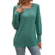 thumbnail image 1 of Camisas de Larga con Cuello Redondo para Mujer, Blusas de Otoño, Sudaderas Elegantes de Moda con Leggings Verde M, 1 of 10
