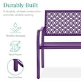 thumbnail image 3 of Best Choice Products Indoor Outdoor Steel Garden Bench w/ Geometric Backrest, Foot Levelers - Dark Purple, 3 of 8