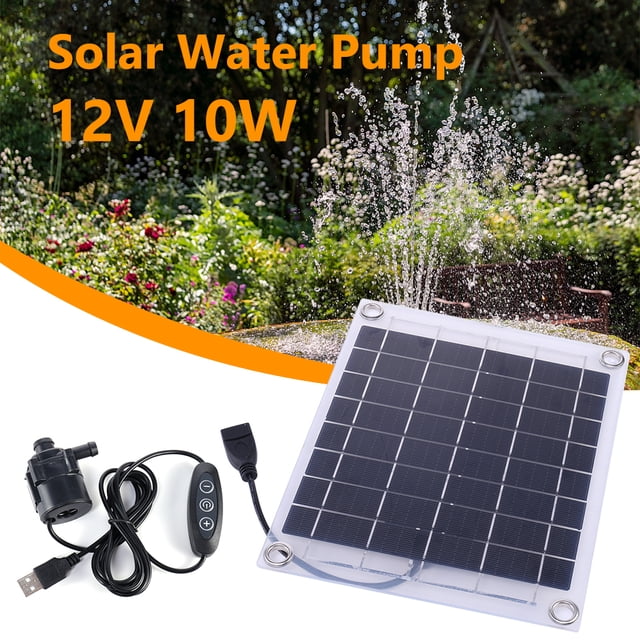 Bomba de agua con Panel Solar de 12V y 10W, decoración de jardín, Mini bomba de Panel Solar, sistema de riego con Kits de interruptor de ajuste para pecera JShteea Nuevo