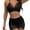 2-Black, variant on Womens Bikini Set High Waisted 2 Piece Swimsuits Tummy Control Bathing Suits Curvy Mesh Swim Skirt Swimwear
