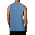 thumbnail image 6 of Sleeveless Shirts for Men Workout Tank Top Cotton Gym Muscle Shirt Moisture Wicking Athletic Summer Sleeveless Top Blue 3XL, 6 of 6